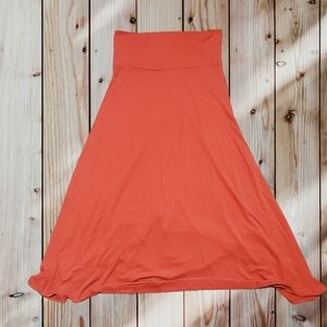 LULAROE Coral Peach Pink Maxi Skirt L